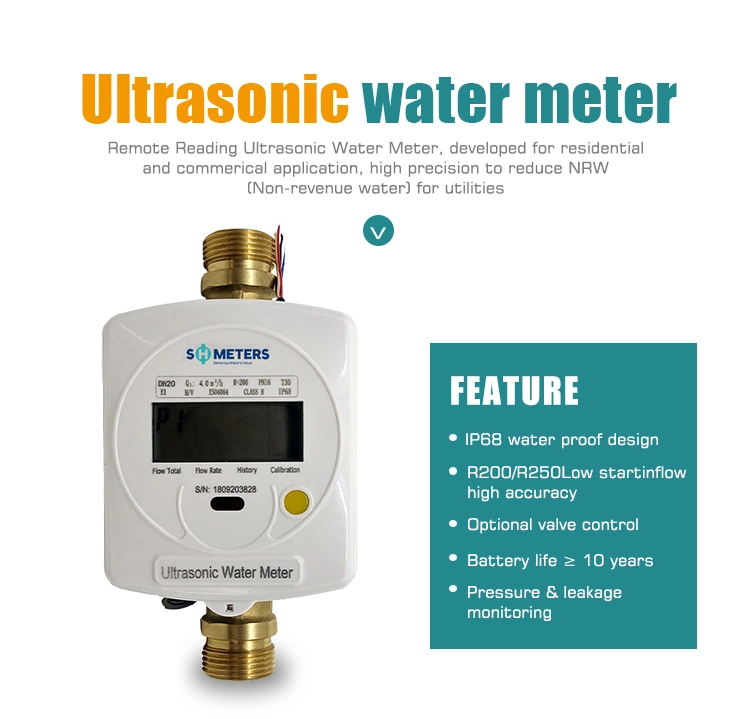 DN15-DN40 Small Size Digital Smart Remote Reading Wireless Intelligent Ultrasonic Water Meter